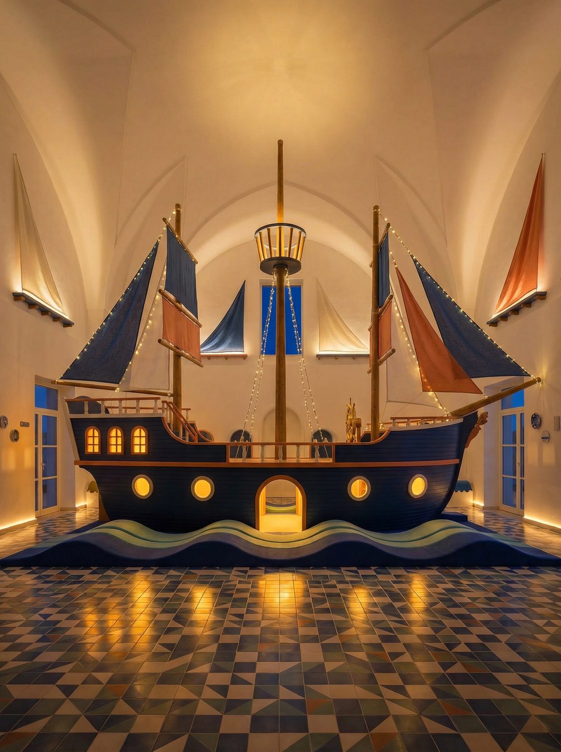 Sala della nave in notturna