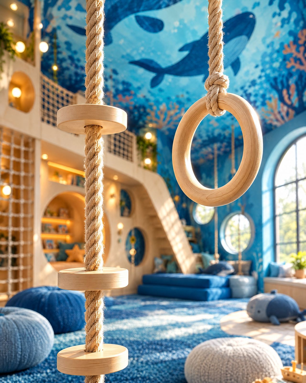 Kids Club Balene, il soppalco con la rete