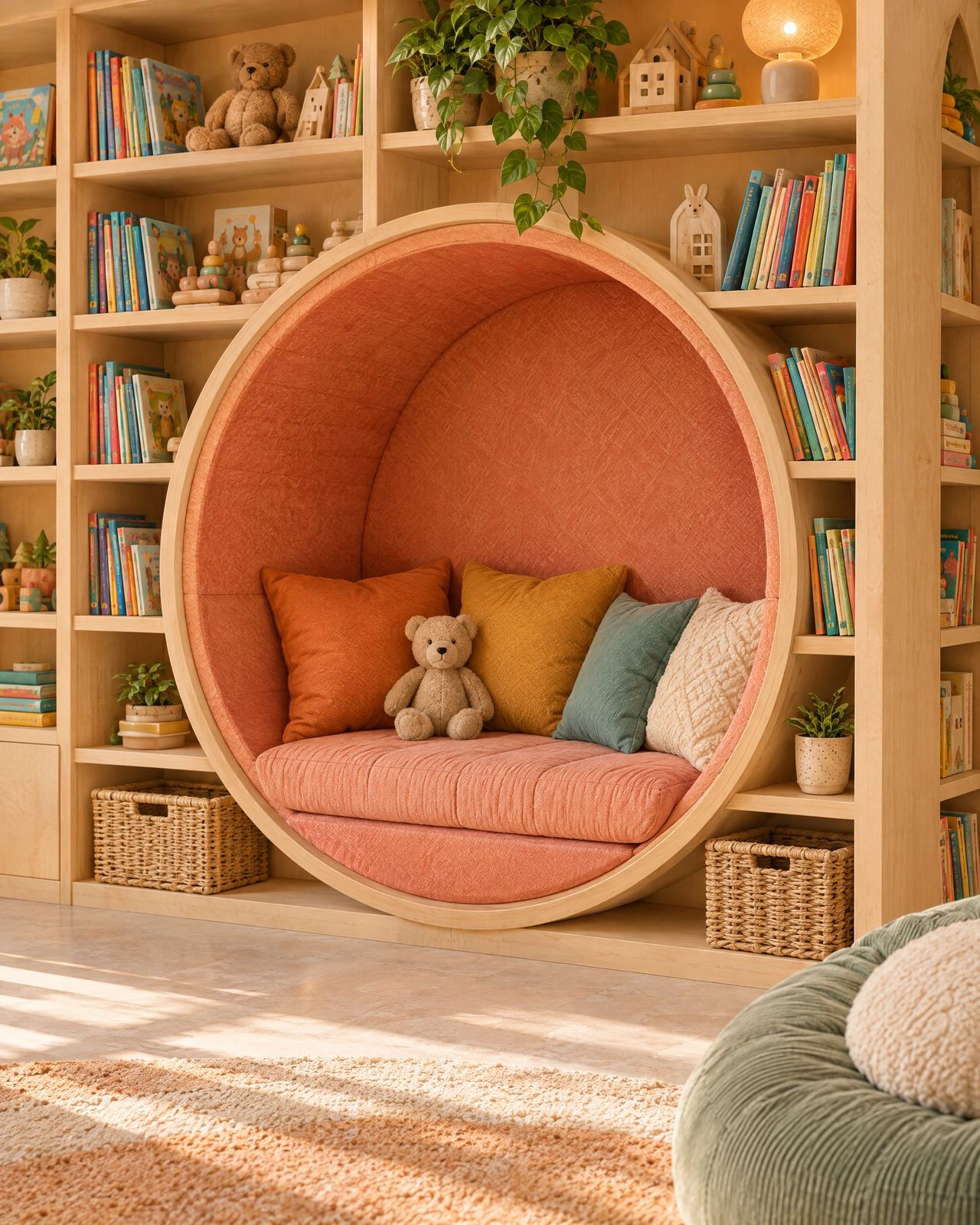 Libreria Soppalco, the padded niche with cushions