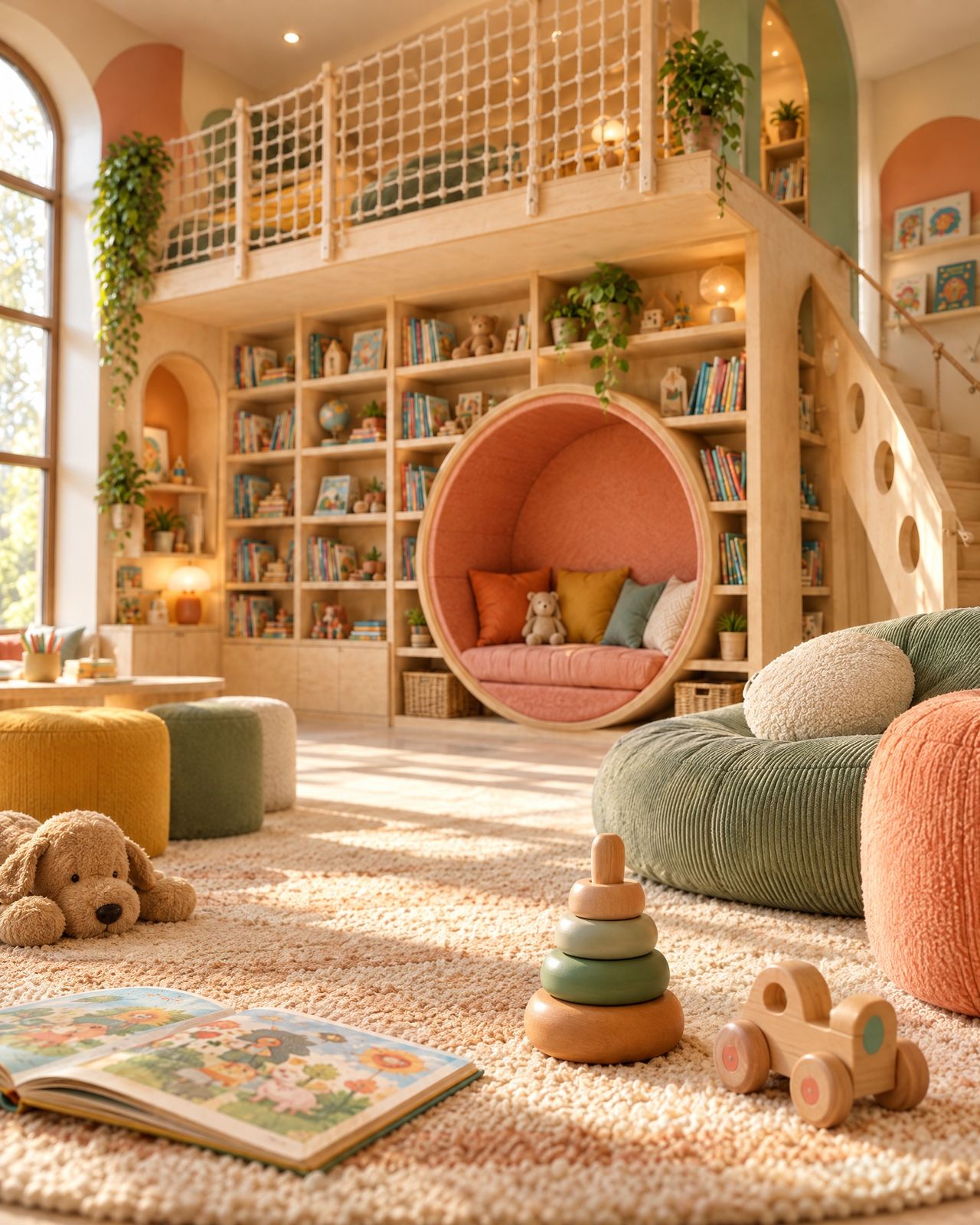 Libreria Soppalco, the bookcase in afternoon light