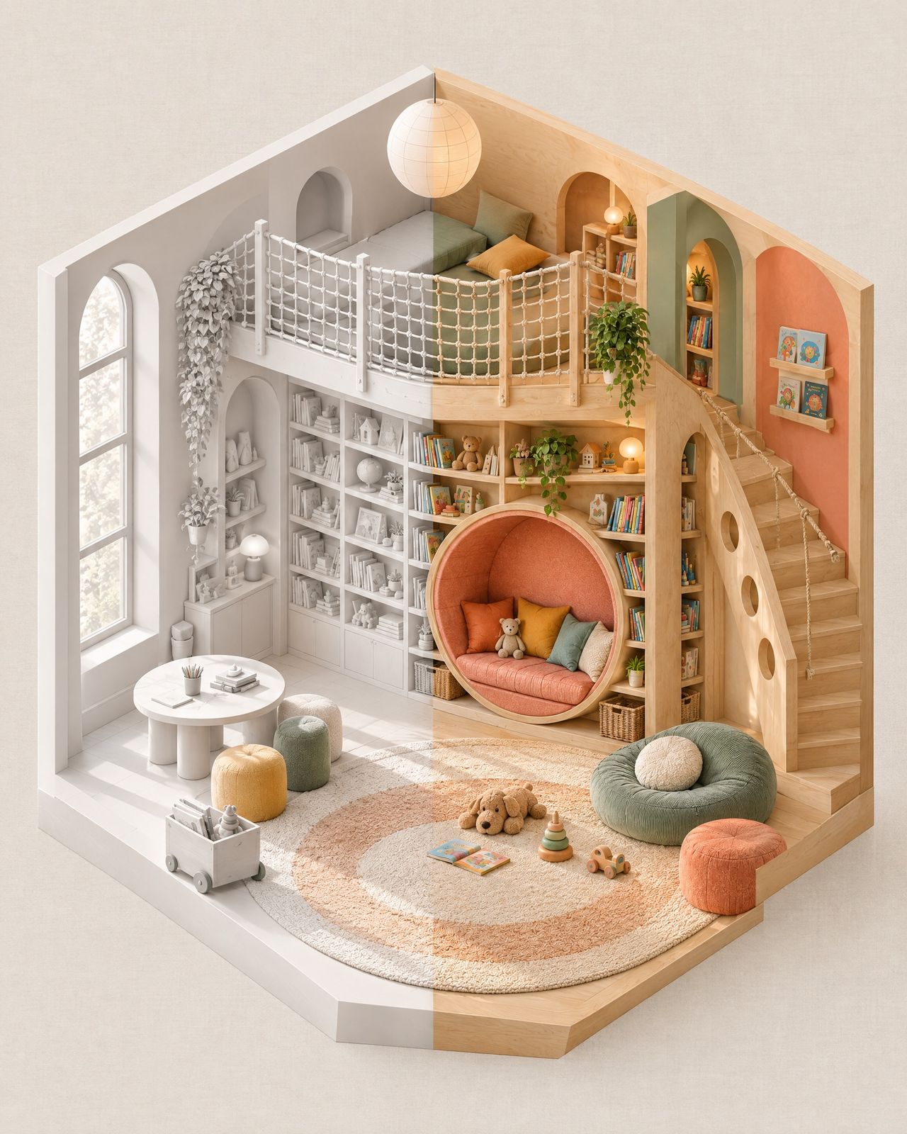 Libreria Soppalco, axonometric view