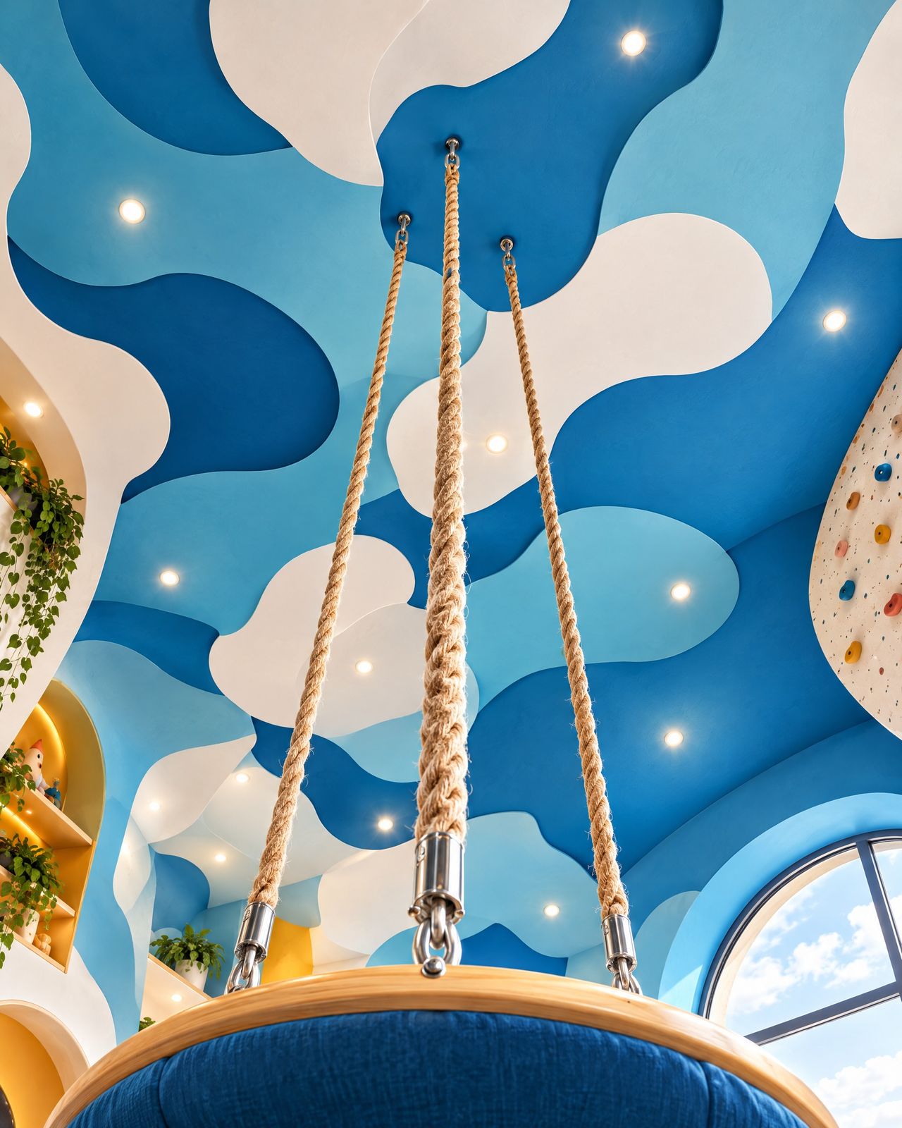 Playroom Nuvole, the swing beneath the clouds