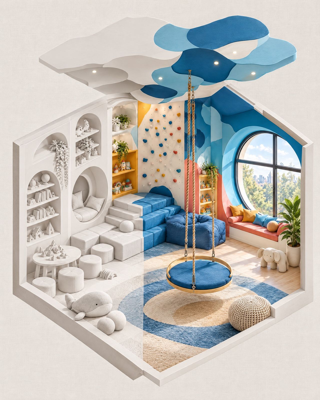 Playroom Nuvole, axonometric view