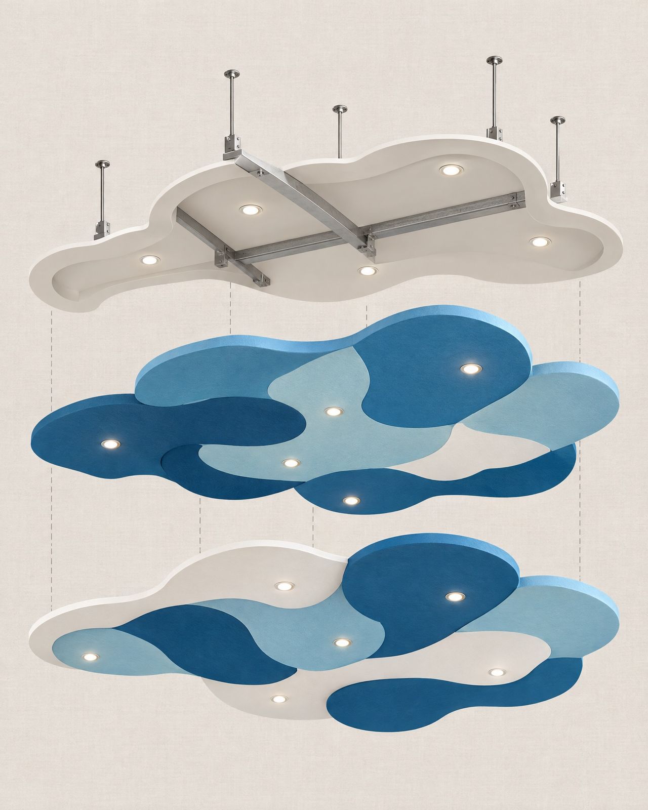 Playroom Nuvole, exploded view of the ceiling