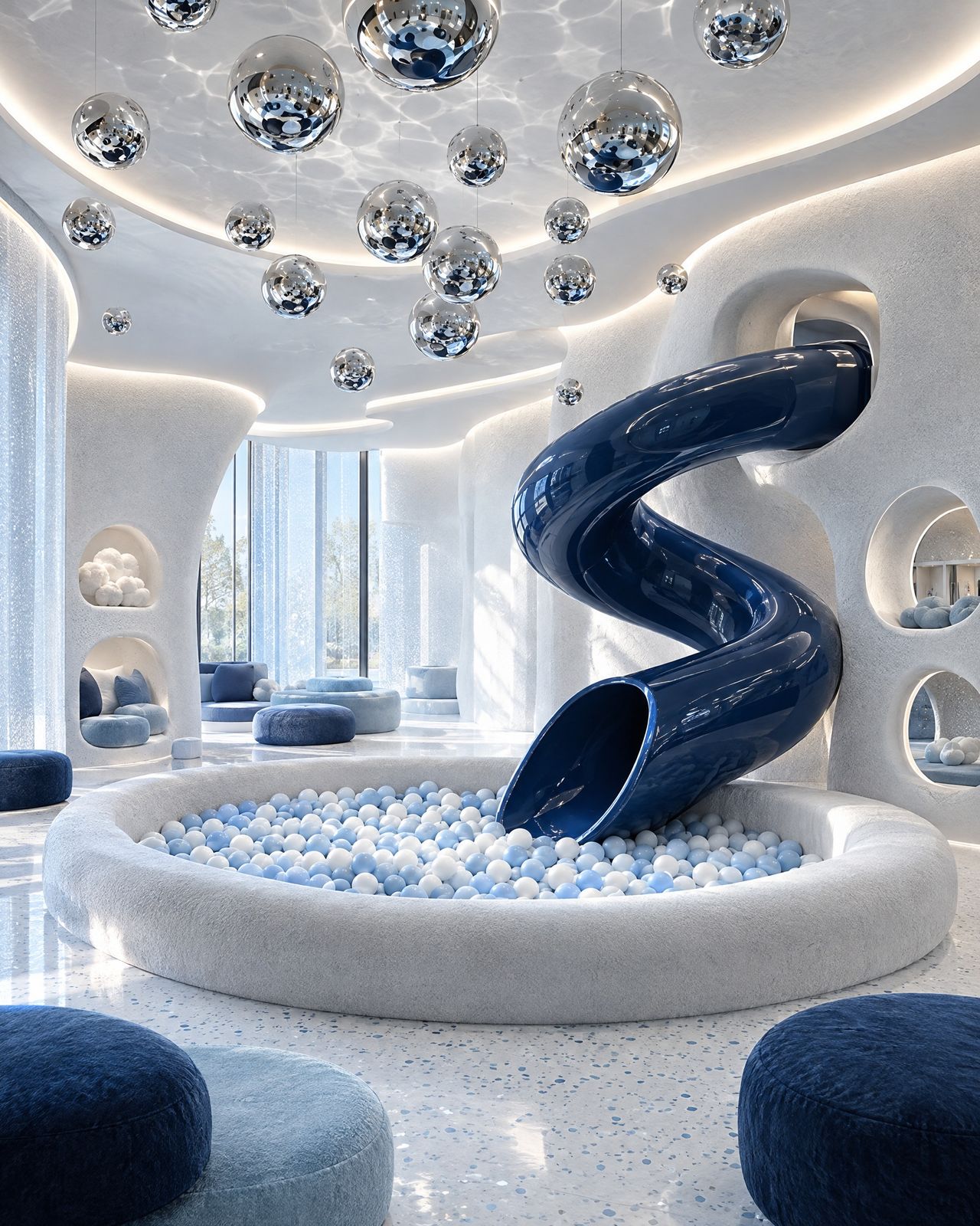 Onda Club, the ball pool and the slide